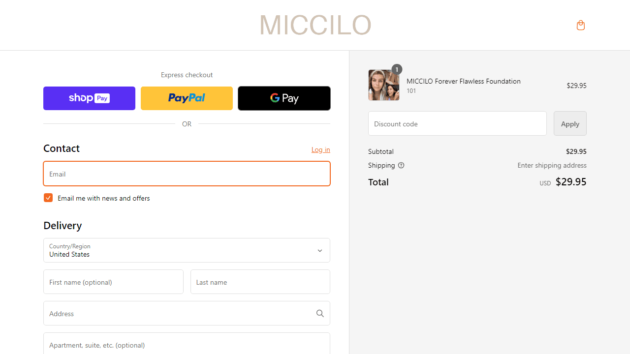 How to apply Miccilo coupon code
